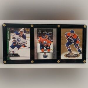Connor McDavid 3 Hockey Card Display - Black Frame